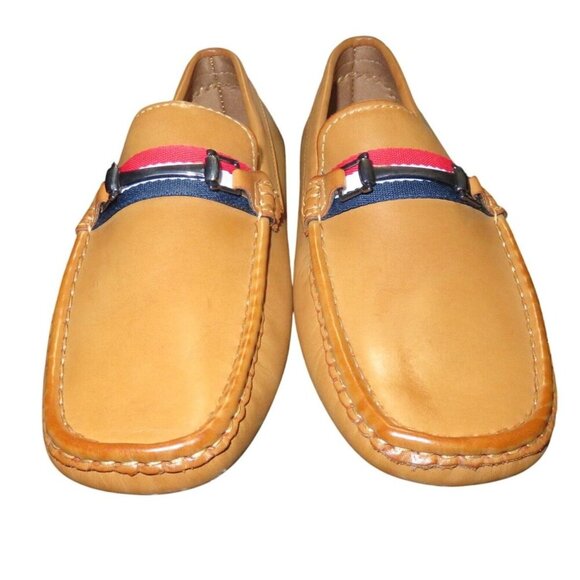 Bruno Marc Tan Leather Loafer Driving Shoes Moccasins Slip On Men's 6 women's 8 - Picture 2 of 7